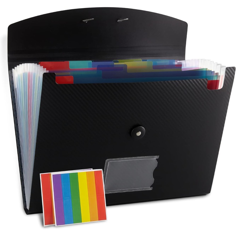 Expandable Accordion File Folder 13 Pockets - Organizer na dokumenty z 13 przegródkami,