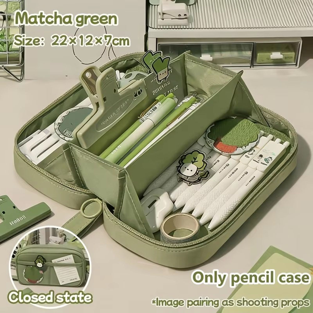 Aesthetic Large Pencil Case Pouch - Duży piórnik wulkan, wielowarstwowy, przenośny, estetyczny,