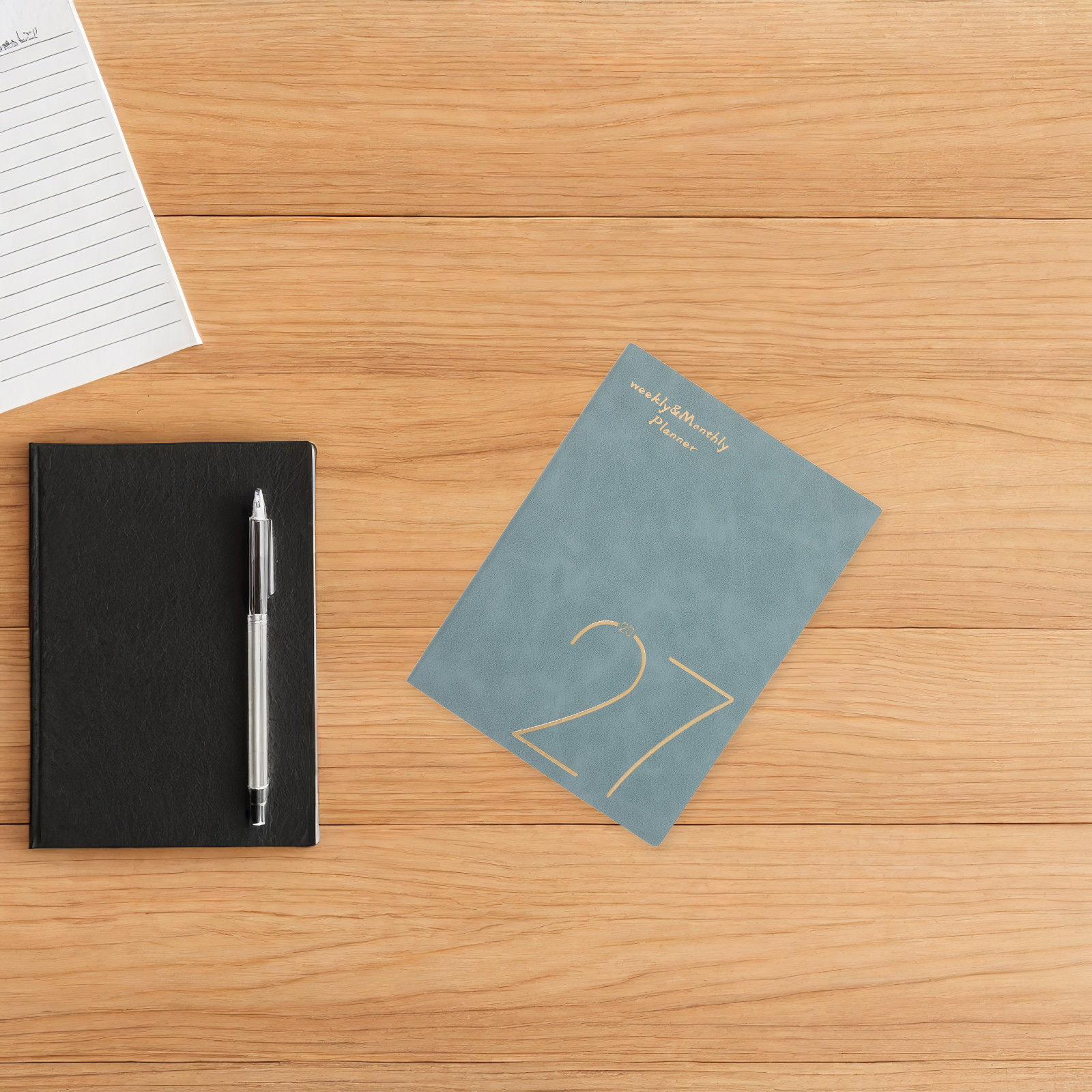 Spiral Bound Grid Notebook A5 - 2027 – tygodniowy i miesięczny planer