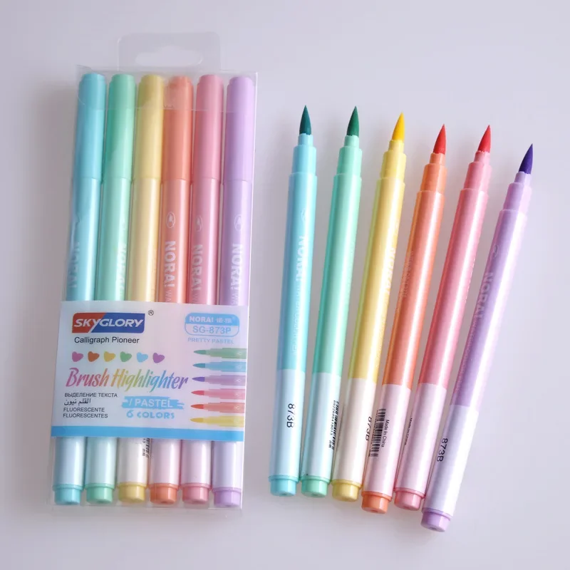 6 sztuk/zestaw zakreślacze pęd – Pastel Highlighter Set Double Ended recenzja i cena