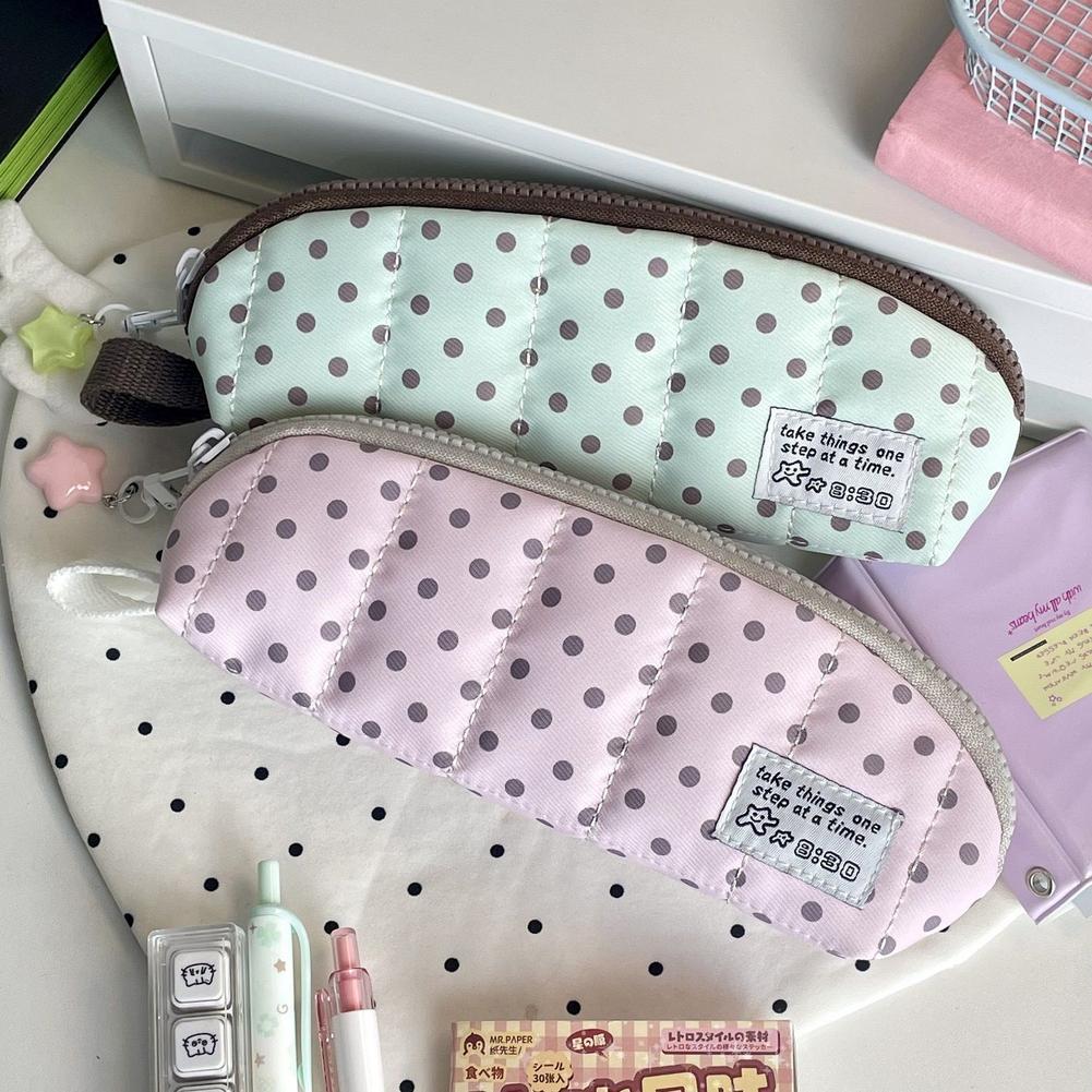 Estetyczny piórnik w kropki, p – Aesthetic Large Pencil Case Pouch recenzja i cena