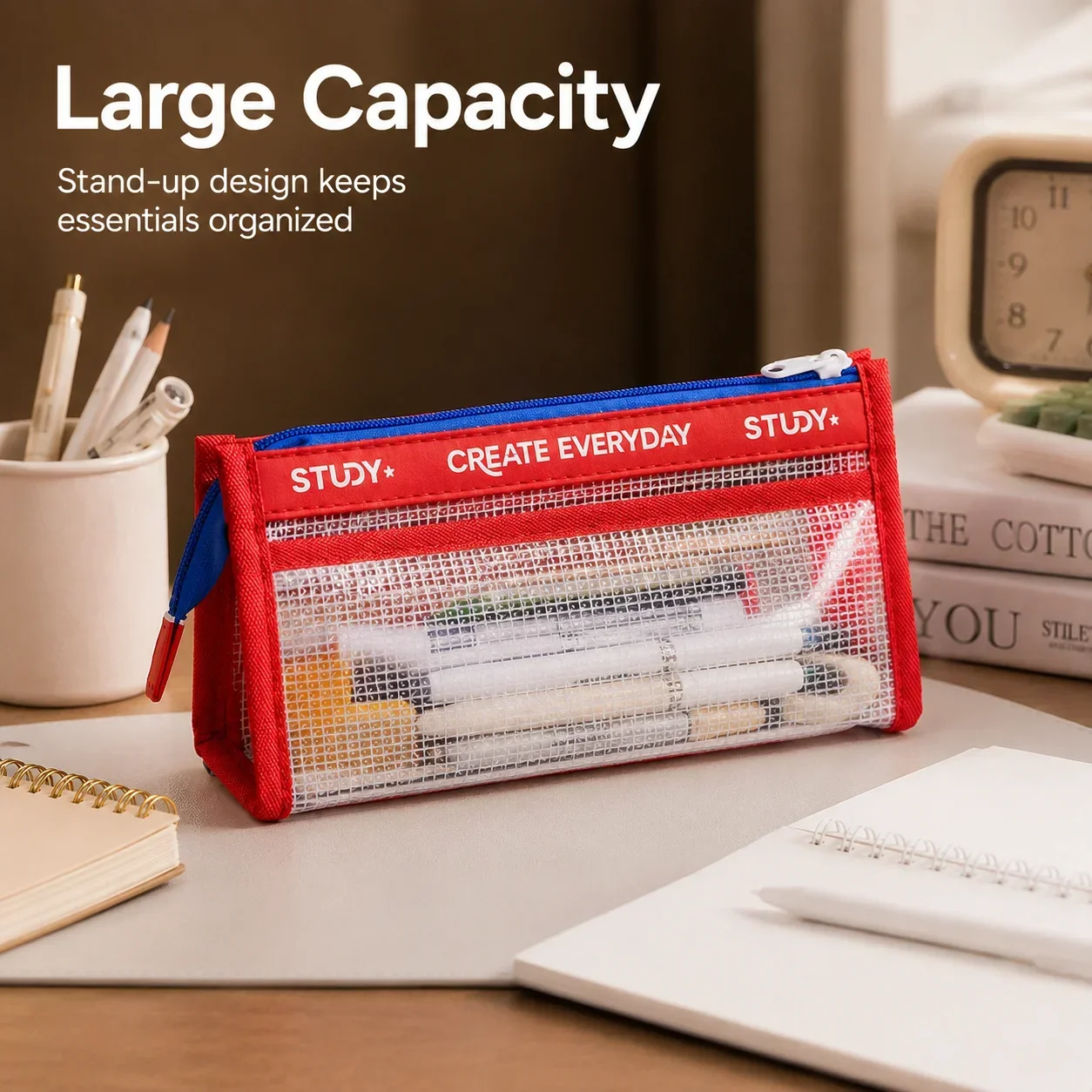 Przezroczysty piórnik, duża po – Aesthetic Large Pencil Case Pouch recenzja i cena