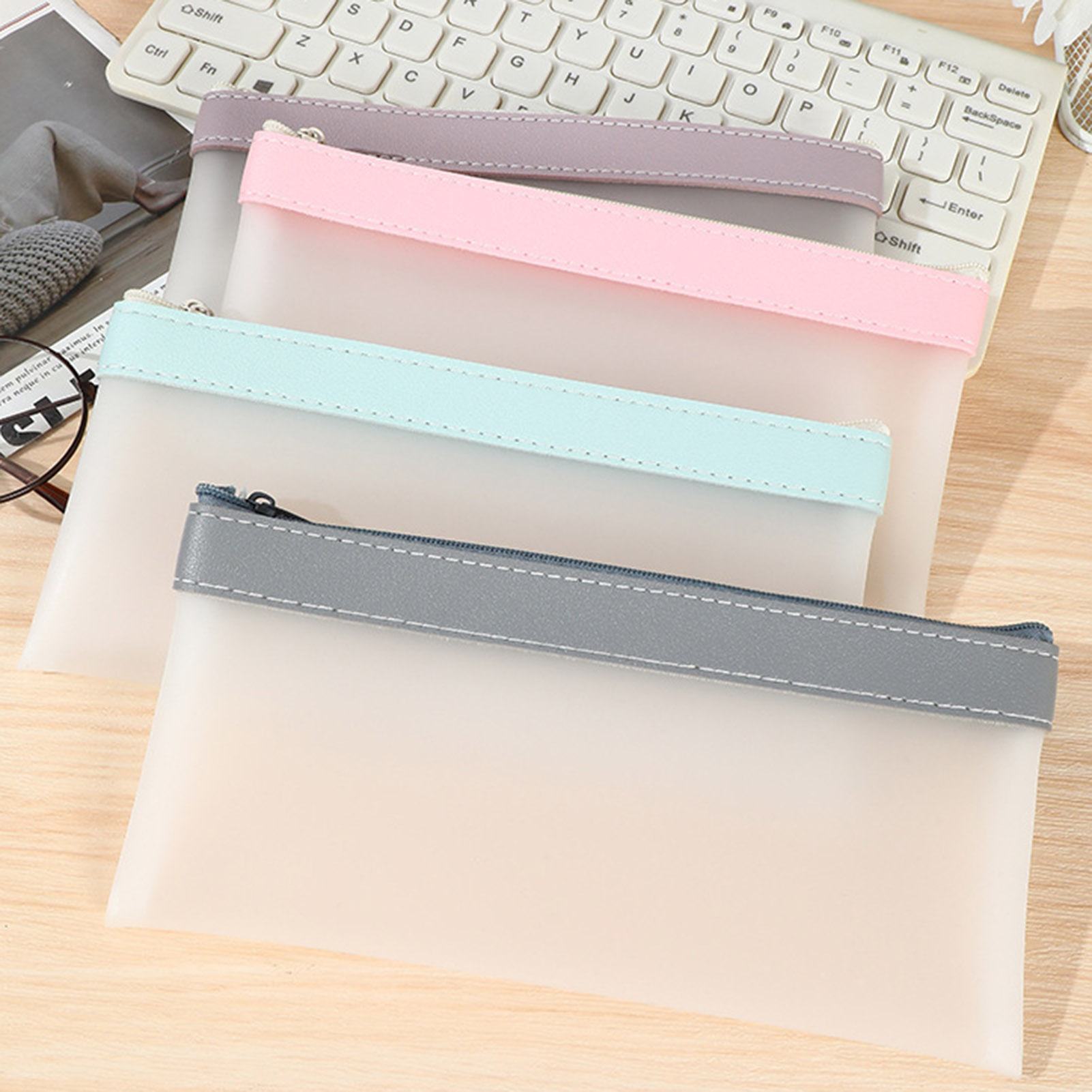 Przezroczyste matowe piórnik o – Aesthetic Large Pencil Case Pouch recenzja i cena