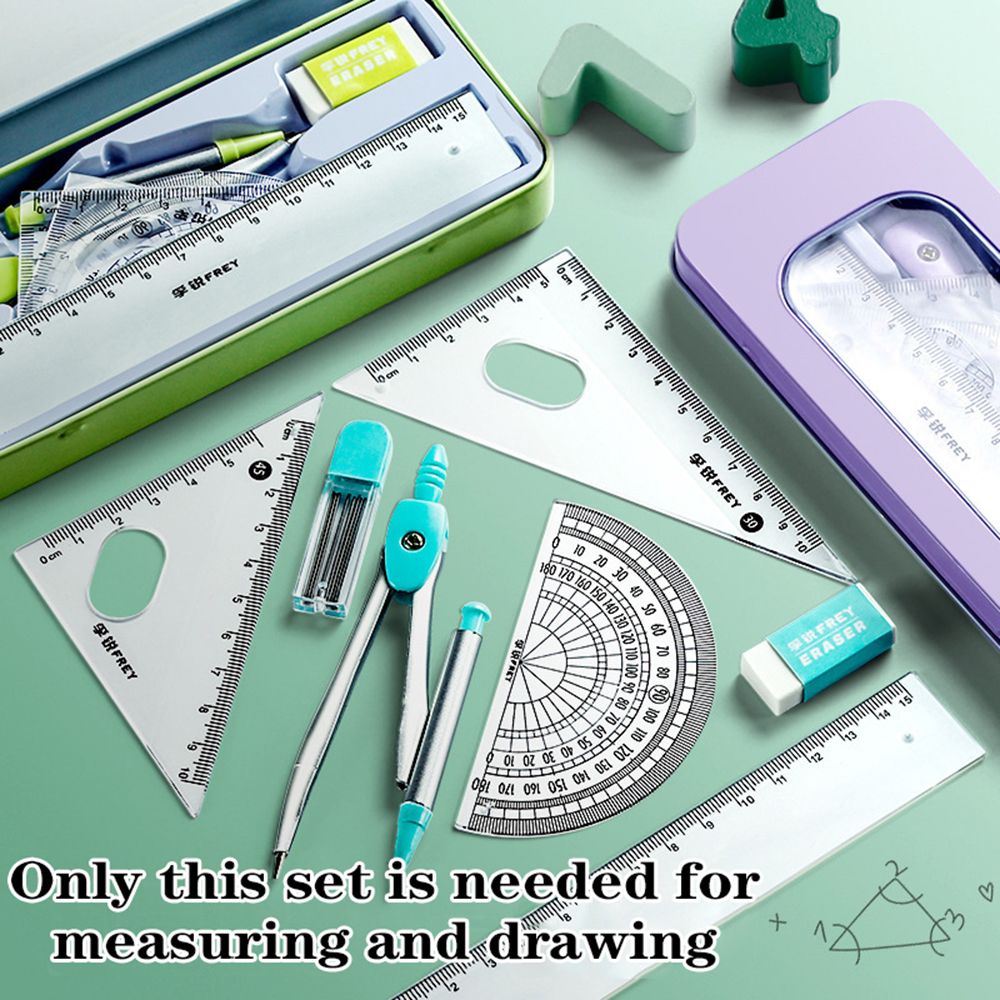 7 sztuk/zestaw linijka kompas  – Math Geometry Set With Compass recenzja i cena