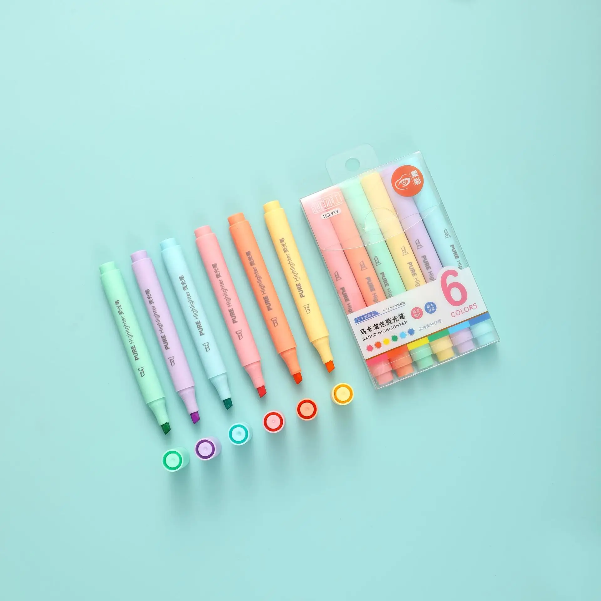 6 sztuk/zestaw Pastelowe Zakre – Pastel Highlighter Set Double Ended recenzja i cena